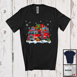 MacnyStore - Elf Driving Fire Truck, Adorable Christmas Snowing ELF Lover, Matching X-mas Driver Team T-Shirt