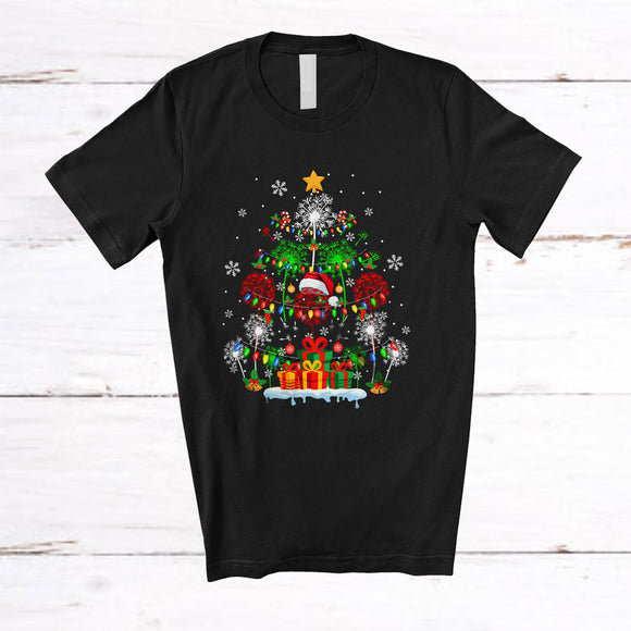 MacnyStore - Elf Reindeer Santa Dandelion As Christmas Tree; Awesome X-mas Lights Dandelion; Flowers Family T-Shirt