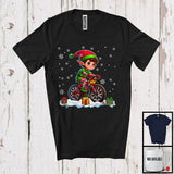 MacnyStore - Elf Riding Bicycle, Adorable Christmas Snowing ELF Lover, Matching X-mas Rider Team T-Shirt