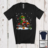 MacnyStore - Elf Riding Motorcycle, Adorable Christmas Snowing ELF Lover, Matching X-mas Rider Team T-Shirt