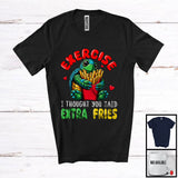 MacnyStore - Exercise I Thought You Said Extra Fries, Humorous Saying Lovely Turtle Animal, Fries Food Lover T-Shirt