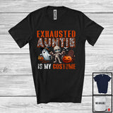 MacnyStore - Exhausted Auntie Is My Costume; Spooky Halloween Costume Skull Mummy; Women Family Group T-Shirt