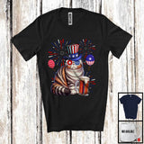 MacnyStore - Exotic Shorthair Drinking Beer, Awesome 4th Of July Fireworks Kitten, Drunker Patriotic Group T-Shirt