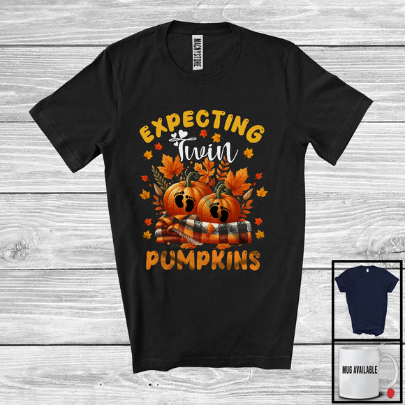 MacnyStore - Expecting Twin Pumpkins; Humorous Thanksgiving Pregnancy Announcement Pumpkins; Family T-Shirt