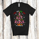 MacnyStore - Faith Hope Fight Love; Fantastic Christmas Lights Tree Breast Cancer Ribbon; Family Group T-Shirt