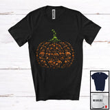 MacnyStore - Fall Autumn Flamingo Pumpkin Shape; Lovely Halloween Thanksgiving Flamingo; Animal Lover T-Shirt