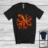 MacnyStore - Fall Autumn Leaves Pumpkin Octopus Shape; Amazing Thanksgiving Sea Animal; Family Group T-Shirt