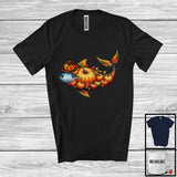 MacnyStore - Fall Autumn Leaves Pumpkin Tuna Shape; Amazing Thanksgiving Sea Animal; Family Group T-Shirt