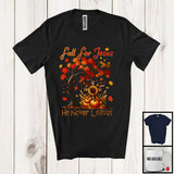 MacnyStore - Fall For Jesus He Never Leaves, Amazing Thanksgiving Fall Tree Cross, Sunflower Pumpkins T-Shirt