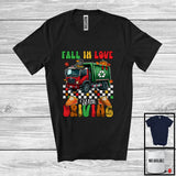 MacnyStore - Fall In Love With Driving; Wonderful Thanksgiving Pumpkin On Garbage Truck Driver; Family Group T-Shirt