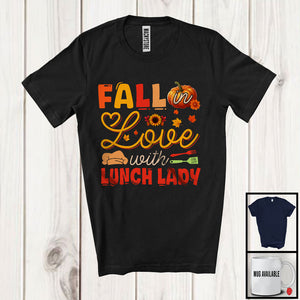 MacnyStore - Fall In Love With Lunch Lady; Wonderful Thanksgiving Autumn Pumpkin; Jobs Careers Proud T-Shirt