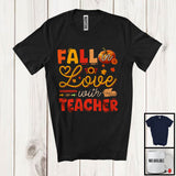 MacnyStore - Fall In Love With Teacher; Wonderful Thanksgiving Autumn Pumpkin; Jobs Careers Proud T-Shirt