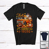 MacnyStore - Fall Is My 2nd Favorite F-Word, Lovely Thanksgiving Cat On Pickup Truck, Gnome Turkey Pumpkin T-Shirt