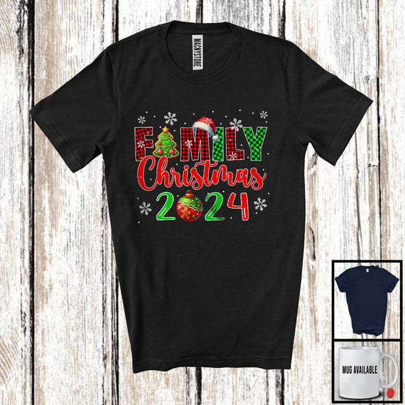 MacnyStore - Family Christmas 2024; Awesome X-mas Plaid Snowing Around; Matching Family Group T-Shirt