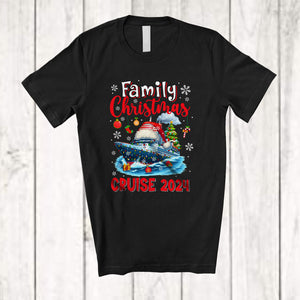 MacnyStore - Family Christmas Cruise 2024; Wonderful X-mas Lights Santa Cruise Trip; Friends Family Group T-Shirt