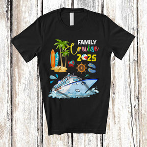 MacnyStore - Family Cruise 2025; Amusing Summer Vacation Cruising Cruise Lover; Matching Family Group T-Shirt