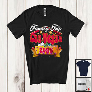 MacnyStore - Family Trip Las Vegas 2025; Joyful Family Trip Vacation Las Vegas Lover; Friends Family Group T-Shirt