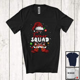 MacnyStore - Farmer Squad; Cheerful Christmas Leopard Santa Costume Snowing; Women Jobs Group T-Shirt