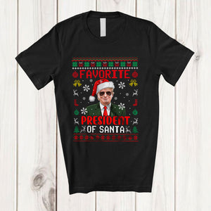 MacnyStore - Favorite President of Santa; Awesome Christmas Sweater Santa Trump Back 2024; Pajamas Group T-Shirt