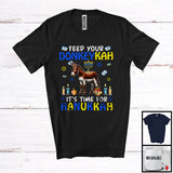 MacnyStore - Feed Your Donkeykah; Amazing Hanukah Donkey With Menorah; Farm Animal Lover Farmer Group T-Shirt