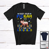 MacnyStore - Feed Your Pigkah; Amazing Hanukah Pig With Menorah; Farm Animal Lover Farmer Group T-Shirt