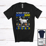 MacnyStore - Feed Your Sheepkah; Amazing Hanukah Sheep With Menorah; Farm Animal Lover Farmer Group T-Shirt