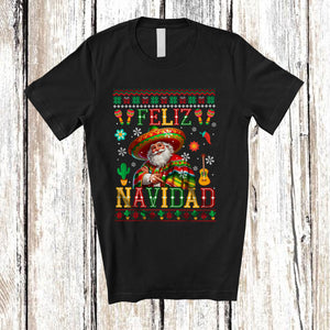 MacnyStore - Feliz Navidad; Awesome Christmas Leopard Sombrero Mexican Santa; Sweater Family Group T-Shirt