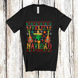 MacnyStore - Feliz Navidad; Wonderful Christmas Sweater Mexican Sombrero Cactus Guitar; Family Group T-Shirt