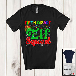 MacnyStore - Fifth Grade ELF Squad; Cheerful Christmas Lights ELF; School Students Teacher Group T-Shirt