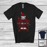 MacnyStore - First Christmas As A Barber; Cheerful Christmas Plaid Santa; Promoting Future Family T-Shirt