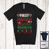 MacnyStore - First Christmas As A Grandma; Wonderful X-mas Sweater Santa Family; Pregnancy Announcement T-Shirt