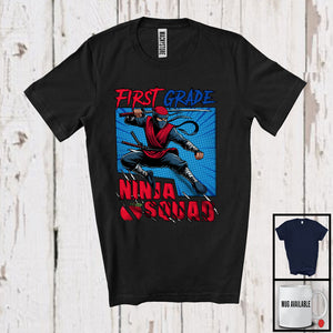 MacnyStore - First Grade Ninja Squad, Humorous Back To School Ninja Lover, Matching Students Group T-Shirt