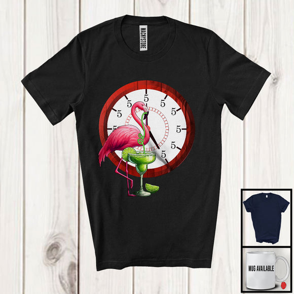 MacnyStore - Flamingo Drinking Cocktail, Humorous Flamingo Cocktail Lover, Matching Drinking Drunker Group T-Shirt