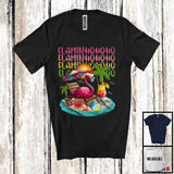 MacnyStore - Flaminhohoho, Humorous Summer Vacation Santa Flamingo, Christmas In July Sea Beach T-Shirt