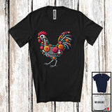 MacnyStore - Floral Skulls Chicken; Scary Halloween Dia De Los Muertos Cosplay; Flowers Mexican Family T-Shirt