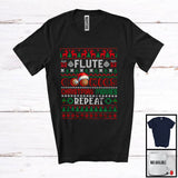 MacnyStore - Flute Cookies Christmas Movies Repeat, Amazing X-mas Sweater Santa, Musical Instruments T-Shirt