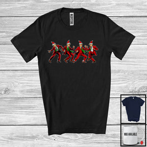 MacnyStore - Four Santa Trump Dancing; Humorous Christmas Santa President; Pajamas Family Group T-Shirt