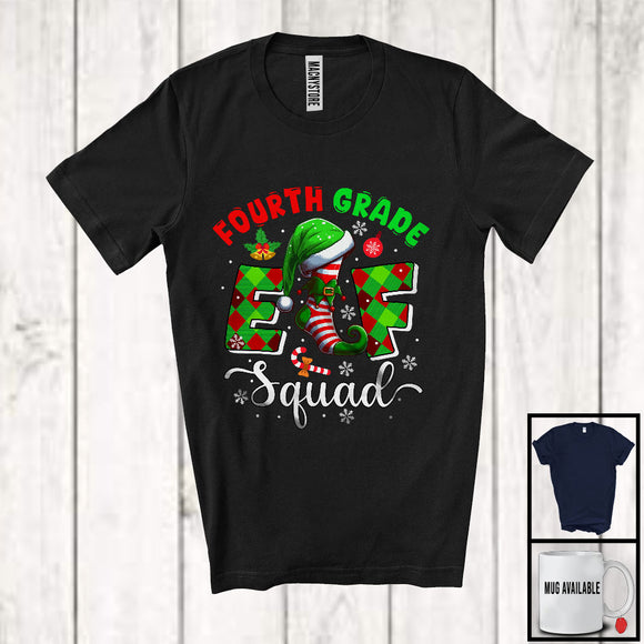 MacnyStore - Fourth Grade Elf Squad; Awesome Christmas Snowing Teacher Students; X-mas Family Group T-Shirt