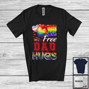 MacnyStore - Free Dad Hugs, Proud LGBTQ Gay Pride Transgender Rainbow Flag, Matching Family Group T-Shirt