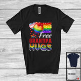 MacnyStore - Free Grandpa Hugs, Proud LGBTQ Gay Pride Transgender Rainbow Flag, Matching Family Group T-Shirt