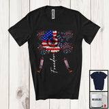 MacnyStore - Freedom, Awesome 4th Of July American Flag Sunflower Butterfly, Fireworks Firecrackers Patriotic T-Shirt