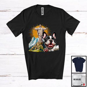 MacnyStore - French Bulldog Selfie With Jesus Statue; Lovely French Bulldog Owner Lover; Family Group T-Shirt