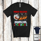 MacnyStore - French Bulldogs For Everyone; Fantastic Christmas Santa Sleigh; X-mas Snowing Family T-Shirt