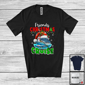 MacnyStore - Friends Christmas Cruise; Adorable X-mas Lights Santa Cruise Ship; Family Friends Group T-Shirt