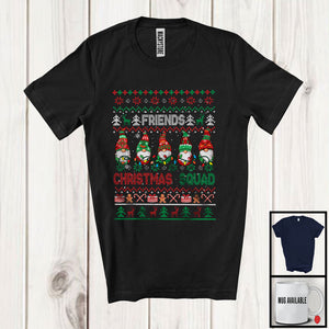 MacnyStore - Friends Christmas Squad; Awesome X-mas Lights Gnomes Gnomies Sweater; Family Group T-Shirt