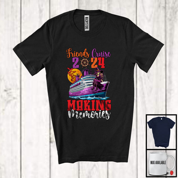 MacnyStore - Friends Cruise 2024 Making Memories; Awesome Halloween Witch; Cruise Ship Boating T-Shirt