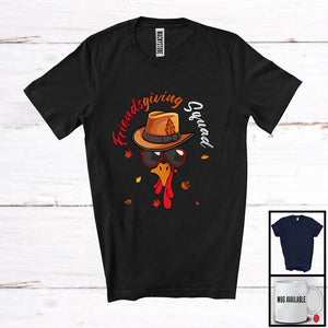 MacnyStore - Friendsgiving Squad; Happy Thanksgiving Turkey Face Pilgrim Sunglasses; Men Family Group T-Shirt