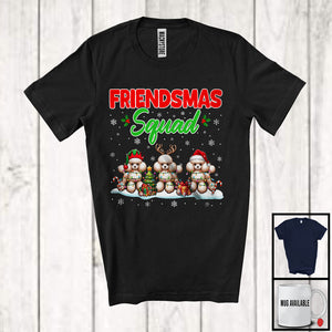 MacnyStore - Friendsmas Squad; Wonderful Christmas Lights Three Santa Reindeer Poodle; Pajama Group T-Shirt