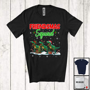 MacnyStore - Friendsmas Squad; Wonderful Christmas Lights Three Santa Reindeer T rex; Pajama Group T-Shirt