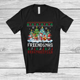 MacnyStore - Friendsmas; Amusing Christmas Santa Goat Chicken Reindeer Elf Snowman Gnome; Sweater Family T-Shirt